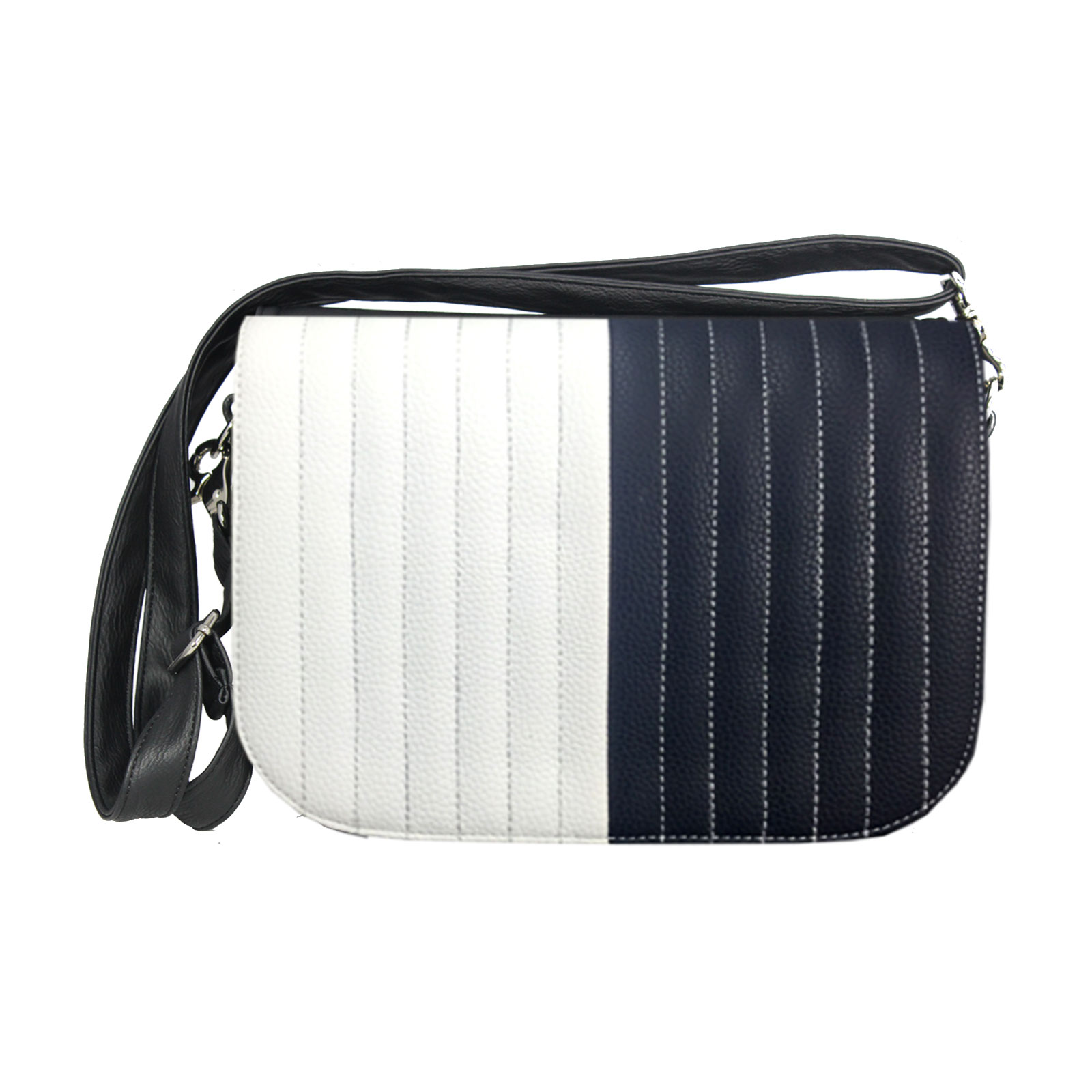 Handtasche mit dunkelblauen und weißen Design  Delieta soft Bag